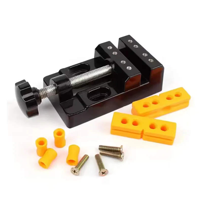 ABZV-Flat Table Vice Drill Press Mini Bench Clamp - Adjustable Vise For DIY Jewelry, Walnut Nuclear Drilling, Carving Tool