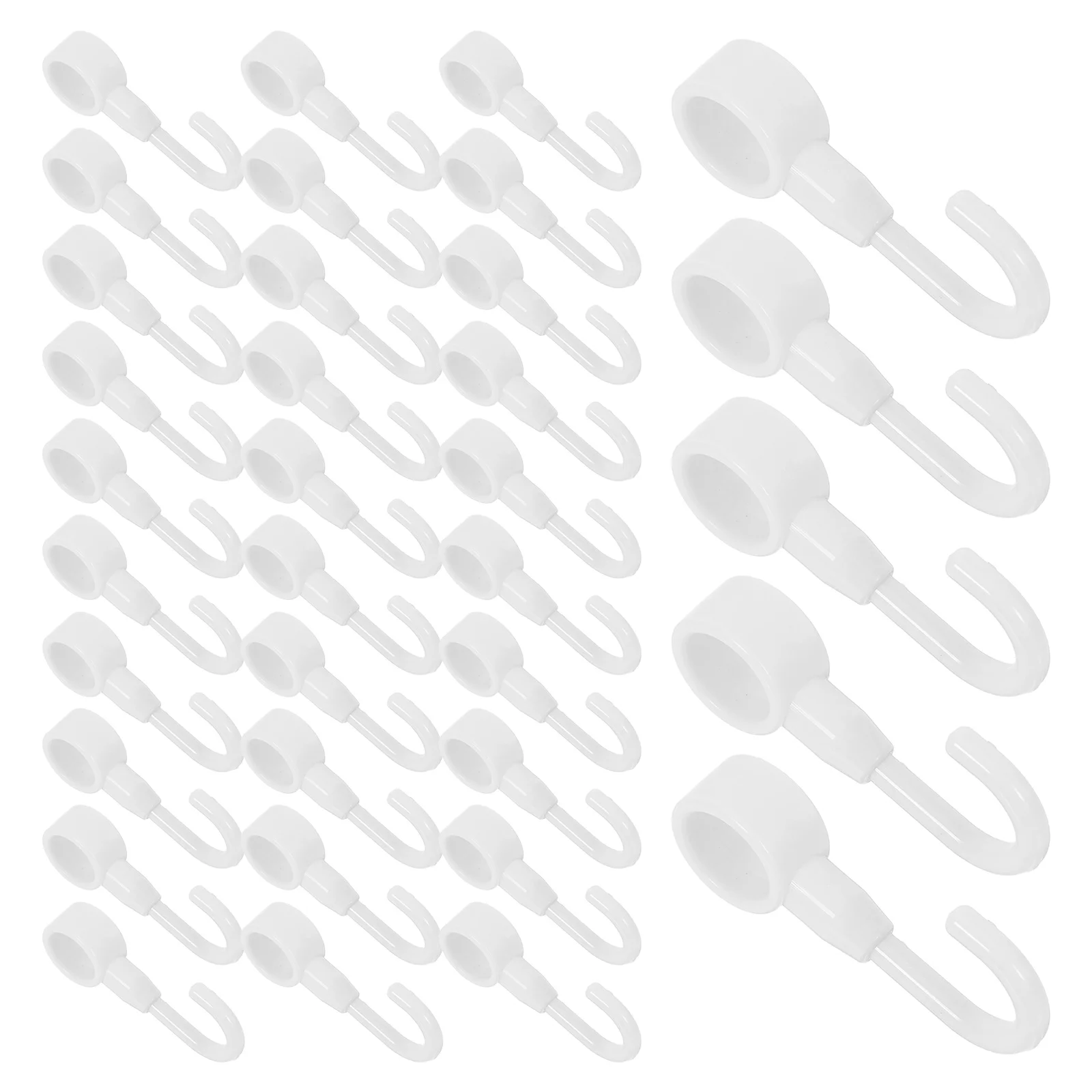 

50 Pcs Hooks Coat Hanger Rack Non Slip Buckles Plastic Clothes Fixing Home Storage Round Tube Towel Hooks Lightweight Sturdy