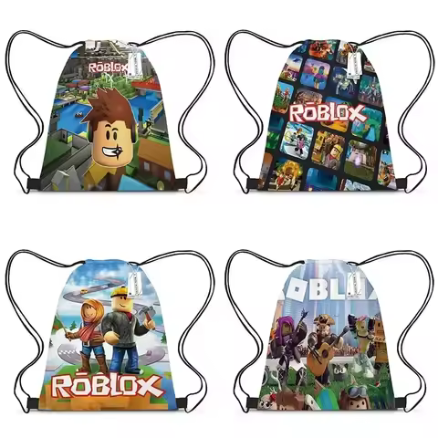 Anime Game Roblox Printed Bundle Pocket Polyester Backpack Student Study Bag Cartoon Storage Bag Boys Girls Christmas Gift