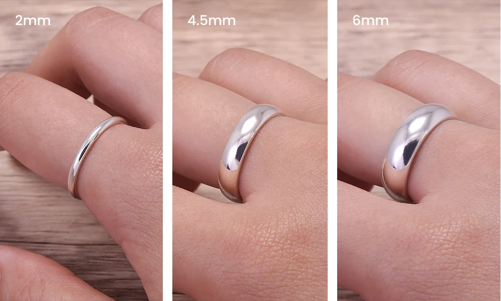 Custom Engrave Real Pure 925 Sterling Silver Rings For Women And Men Simple Couple Ring Smooth Wedding Band For Lovers Jewelry