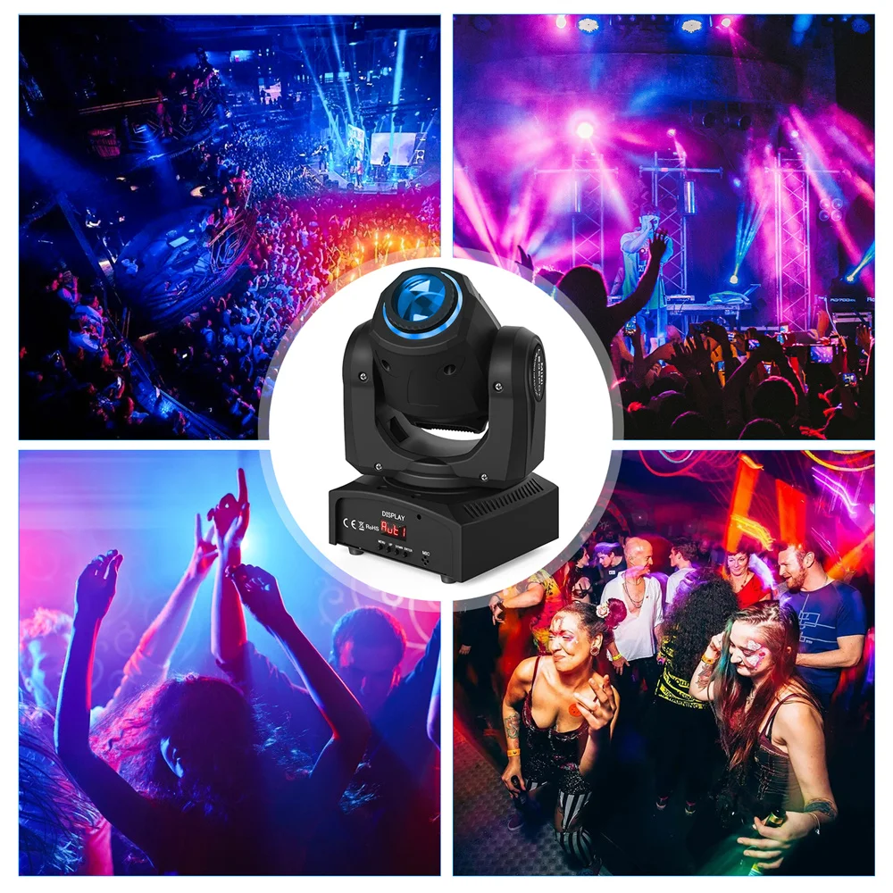 Imagem -03 - Black Led Moving Head Light Controle de Voz Rgbw 30w Dmx512 Efeitos de Palco para Festas Boate Casamento Ktv