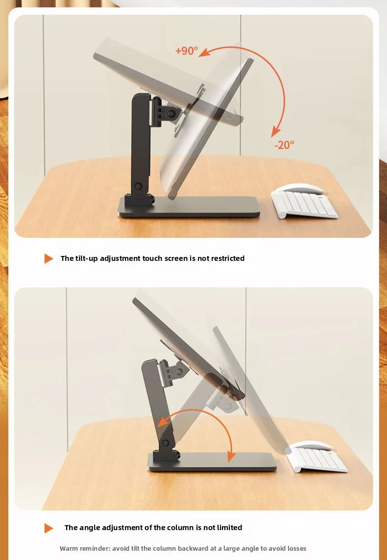 11.6/15.6/21.5/32inch Desktop Adjustable Angle Computer Monitor Stand Aluminum Alloy Foldable Portable Desk Monitor Riser Stand view 3
