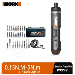 WORX WX242 Set di cacciaviti elettrici 4V Cacciaviti elettrici cordless intelligenti USB ricaricabile Set da 30 bit Mini trapano utensile elettrico