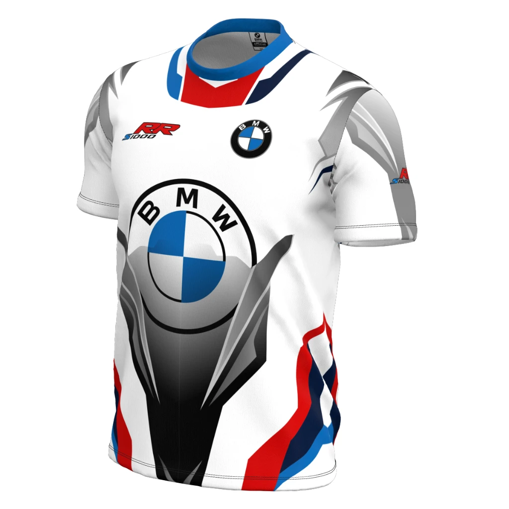 

Новый летний гоночный костюм Bmw для мужчин и женщин, модная повседневная спортивная одежда для детей и взрослых, свободный дышащий быстросохнущий топ