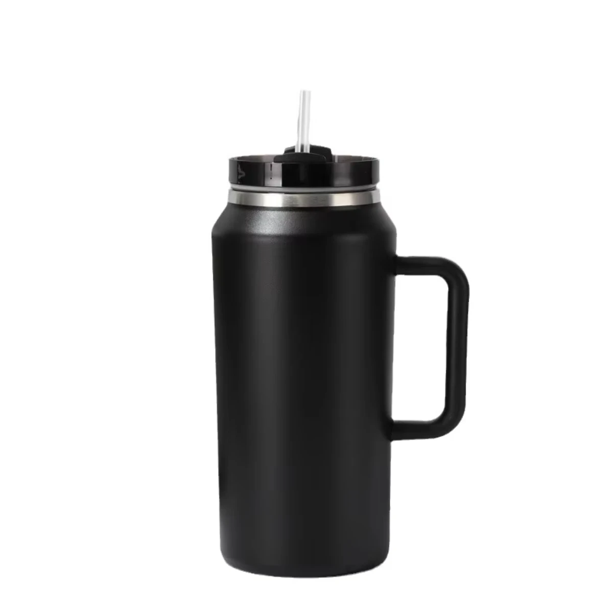 

Large Capacity 64Oz Handle Cup Household Stainless Steel Thermos Cup Cold Water Bottle with Straw Kettle Large Ice Cup