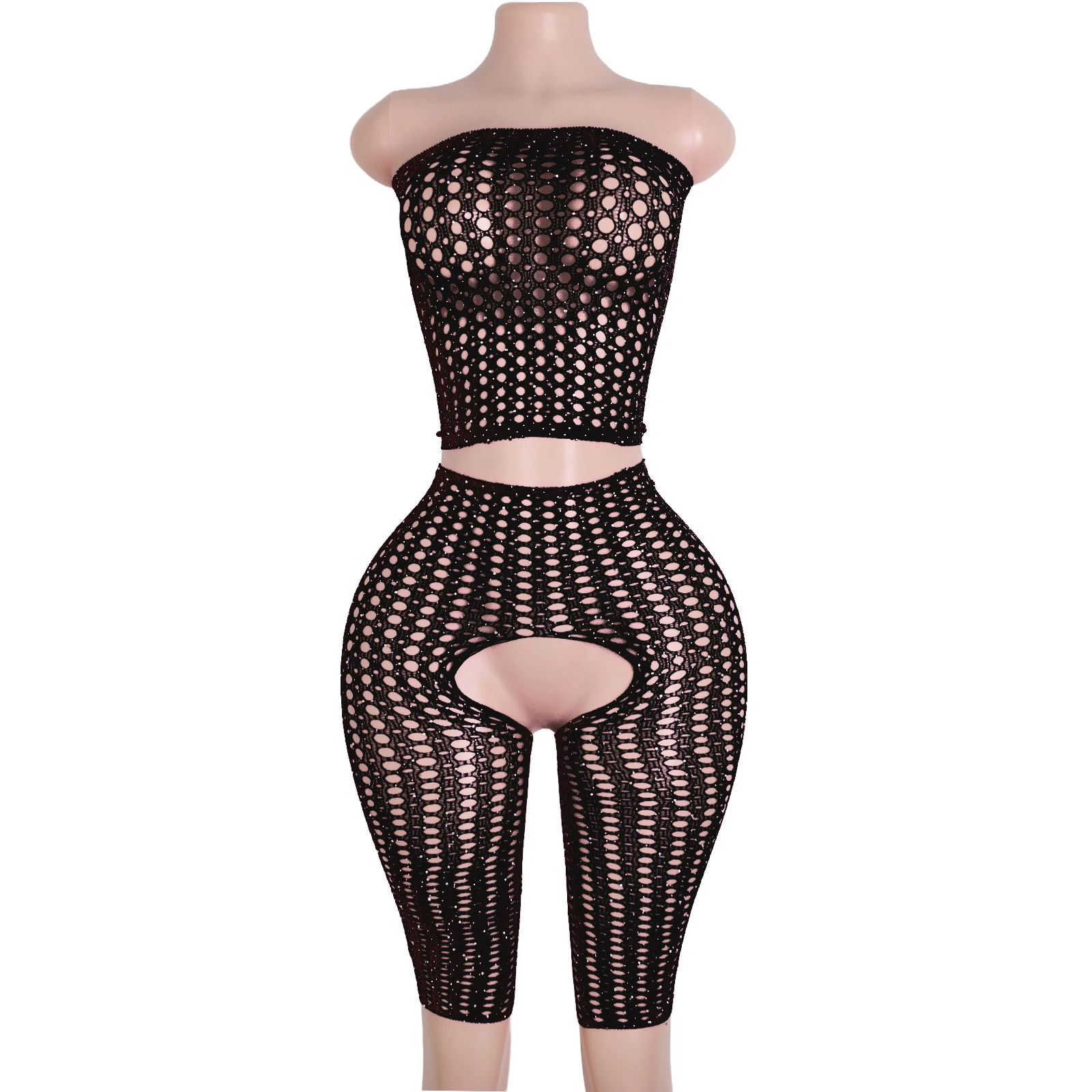 

Women's Exotic Dancewear Bra Skirt Set Trendy Club Wear Performance Attire Nightclub Styles Training Outfits