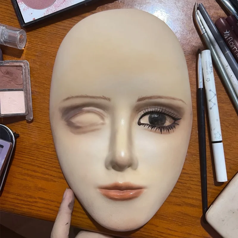 5D Silicone Facial Tattoo Training Head Practice Mannequin Permanent Makeup Lip Eyebrow Design Face Skin Doll 2pcs/6pcs