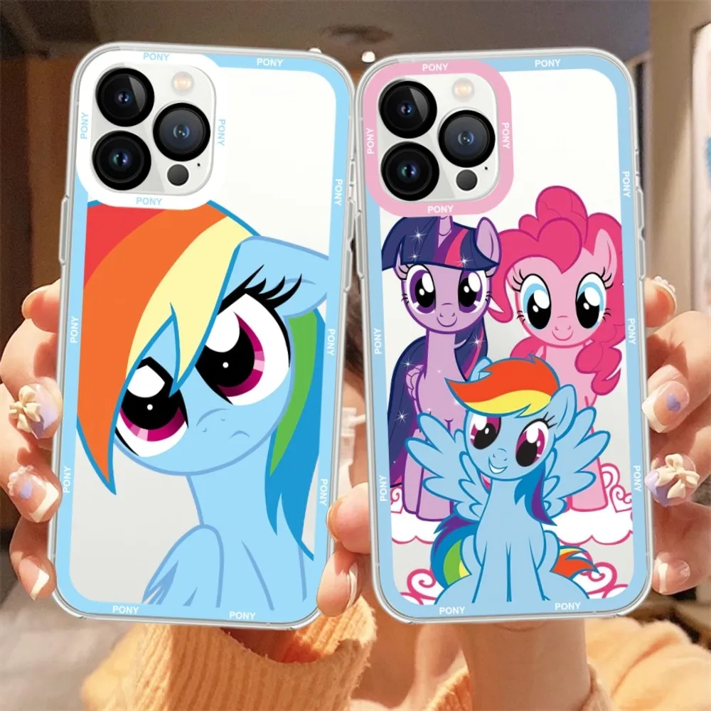 My P-Ponys L-Little Cartoon Phone Case For iPhone 11 12 Mini 13 14 15 Pro Max Transparent Shell