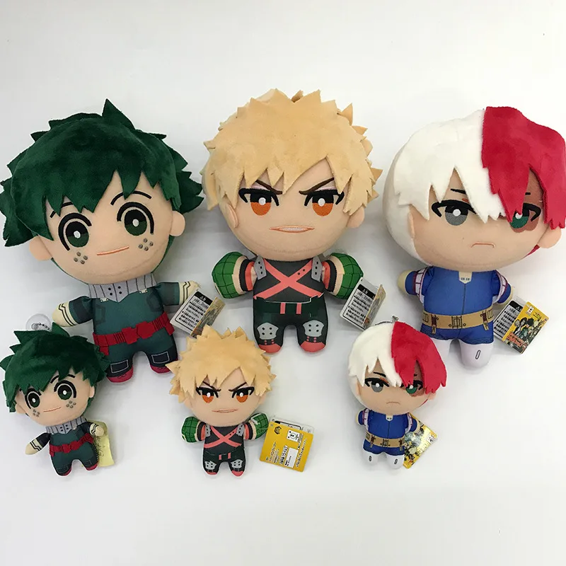 Anime 13-20cm My Hero Academia Plush Toys Cartoon Izuku Midoriya Katsuki Bakugou Shouto Todoroki Stuffed Dolls Kids Gifts