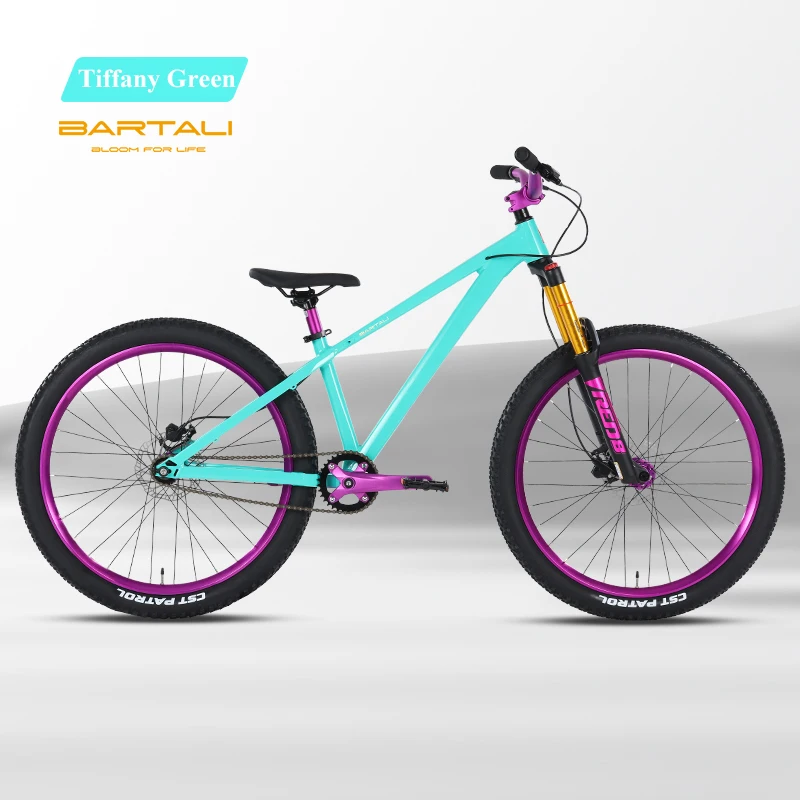 Dirt Jump BIKE Bicicletas de montaña Dirt Jump de 26 pulgadas con lengüetas de freno de disco de absorción Modelo de velocidad Pedal ordinario Bicicletas impactantes