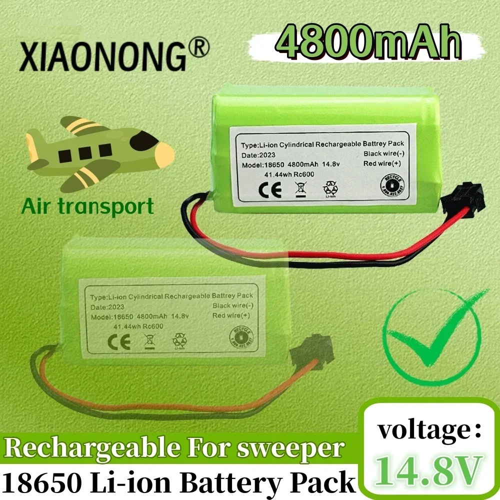 

18650 14.8V 4800mAh SM Plug Lithium Battery Pack Replacement Parts For Electric Sweeper Robot Vacuum Cleaner Accessories