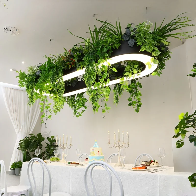 

Oval Aperture Plant Lights Office Area Front Desk Commercial Atmosphere Restaurants Shopping Malls Supermarkets Lighting Fixture