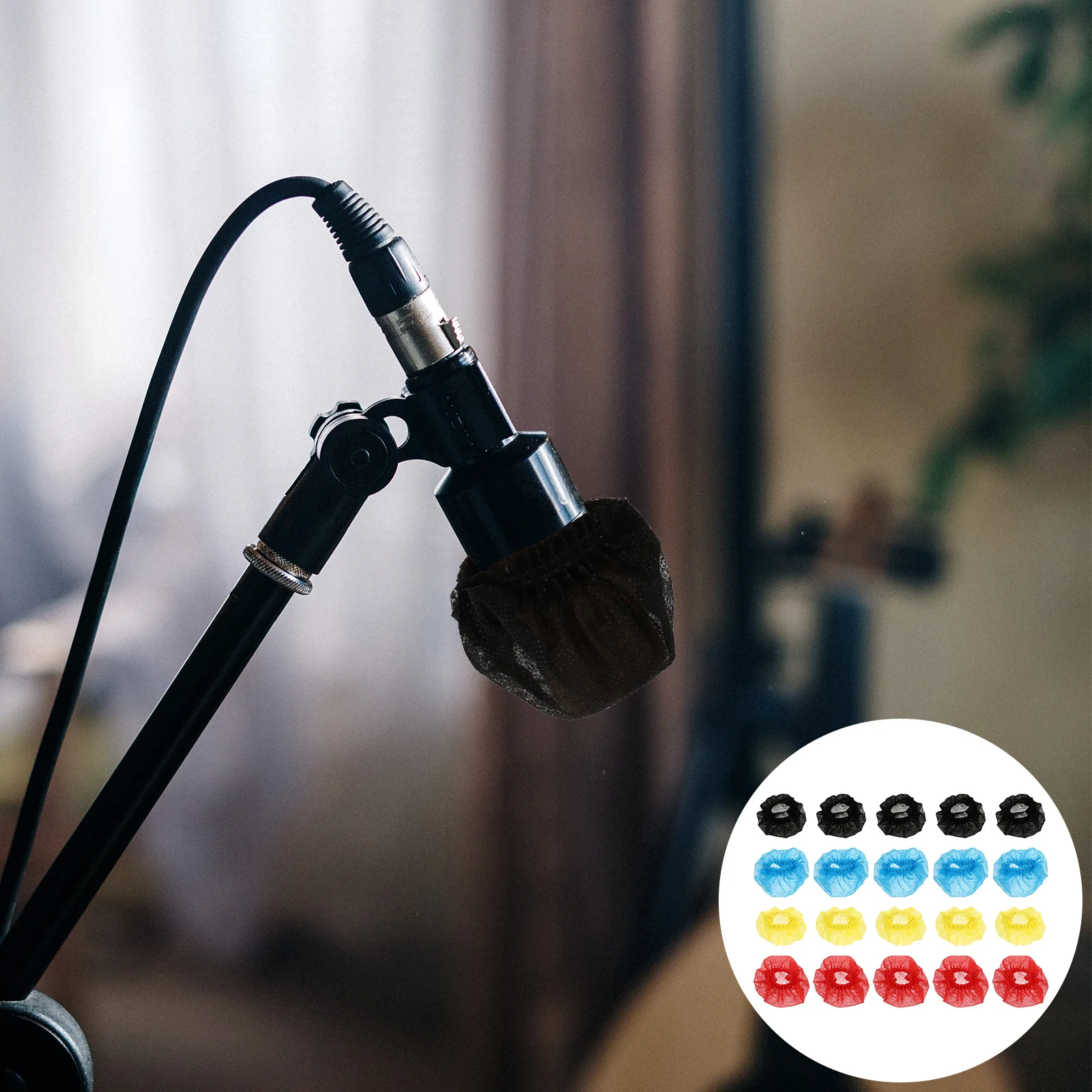 

200Pcs Anti-Spittle Microphone Covers Breathable Disposable Protectors for Ktv Singing Accessories Non-Woven Mic Windscreen