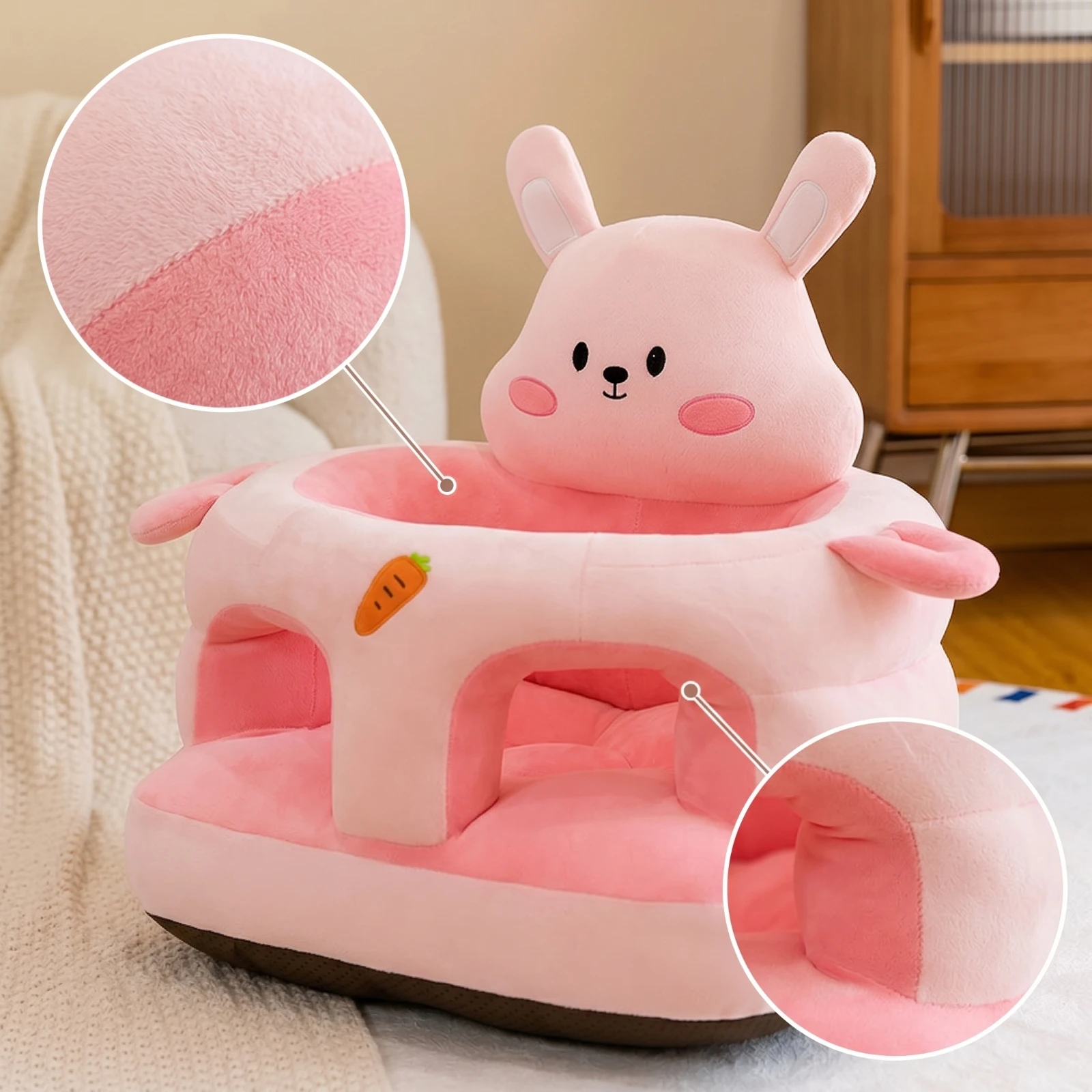 

Learning-to-Sit Sofa Cartoon-Style Baby Support Seat Infant Sitting Chair Supportive Baby Sitting Support Sofa Comfortable
