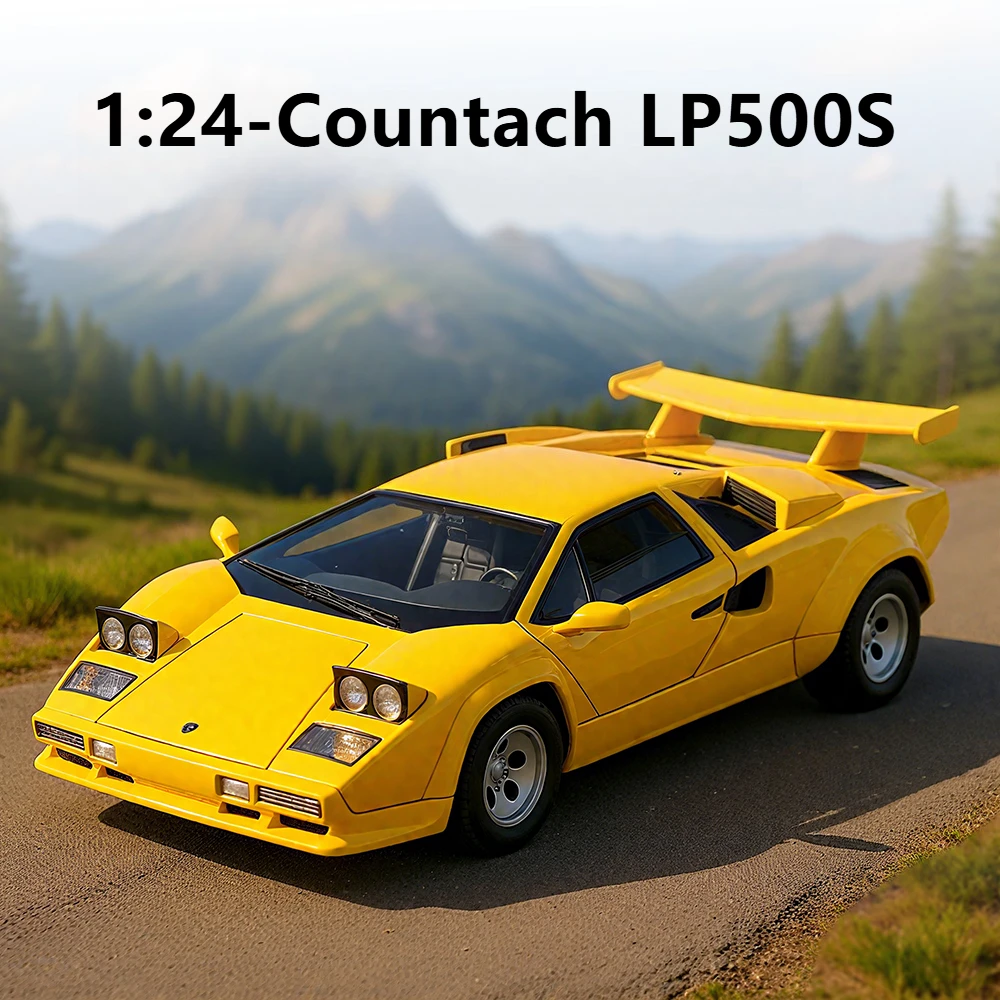 

1:24 Countach LP500S модель автомобиля из сплава, имитация литья под давлением металла, модель спортивного автомобиля, звуковой свет, коллекция, детская игрушка в подарок