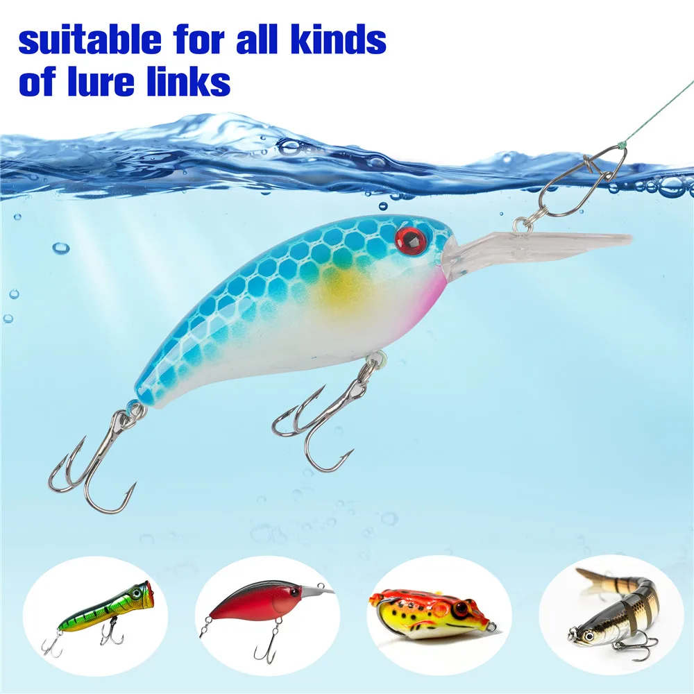 200Pcs Fishing Duo Lock Snaps Fishing clips Stainless steel Fast Quick Change Snaps connector lure Fishing Tackle Accessories