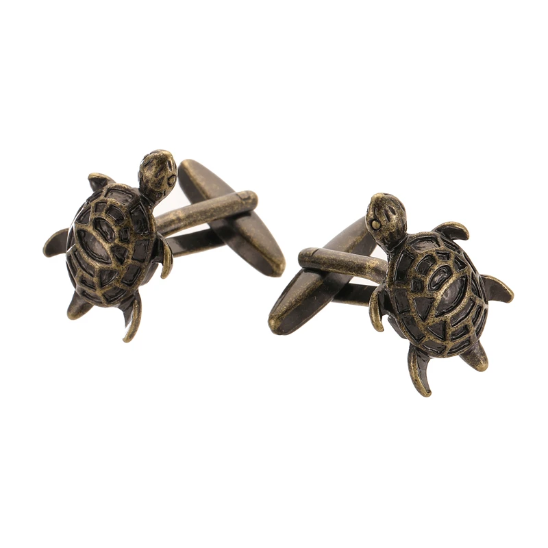 

Men's French shirt cufflinks made of copper material with small animal design bronze turtle design French cuffbutton