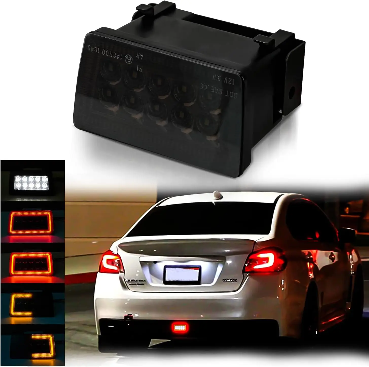 

5-In-1 LED Rear Fog Light Kit for 2011-2021 Subaru WRX STI Impreza XV Crosstrek, Smoke Lens
