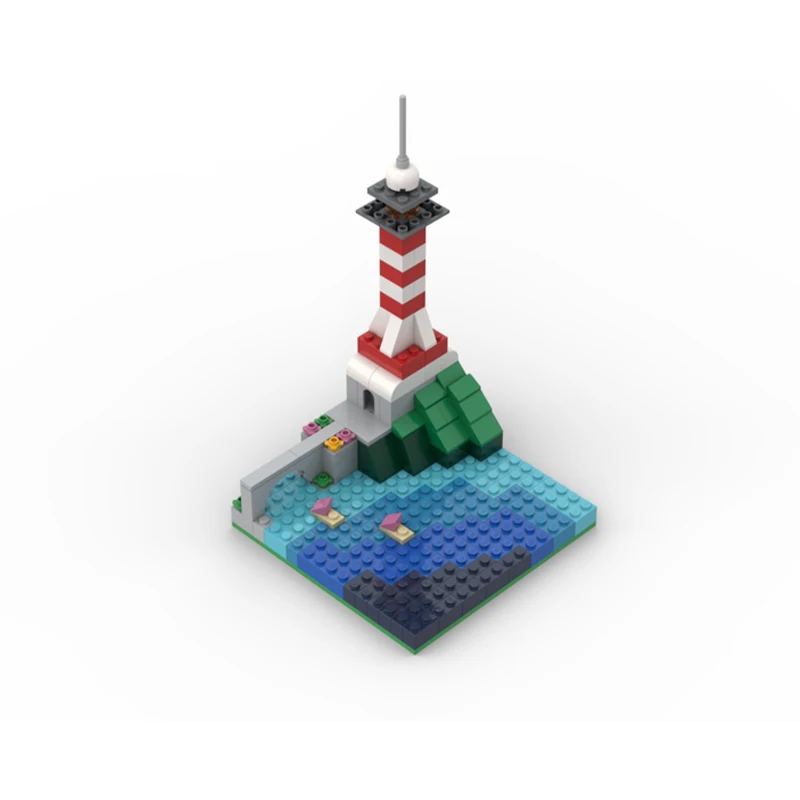 144pcs MOC Coastal Architecture 10698 Lighthouse Seaside Landmark Design DIY Model Building Blocks Birthday Toys Gift