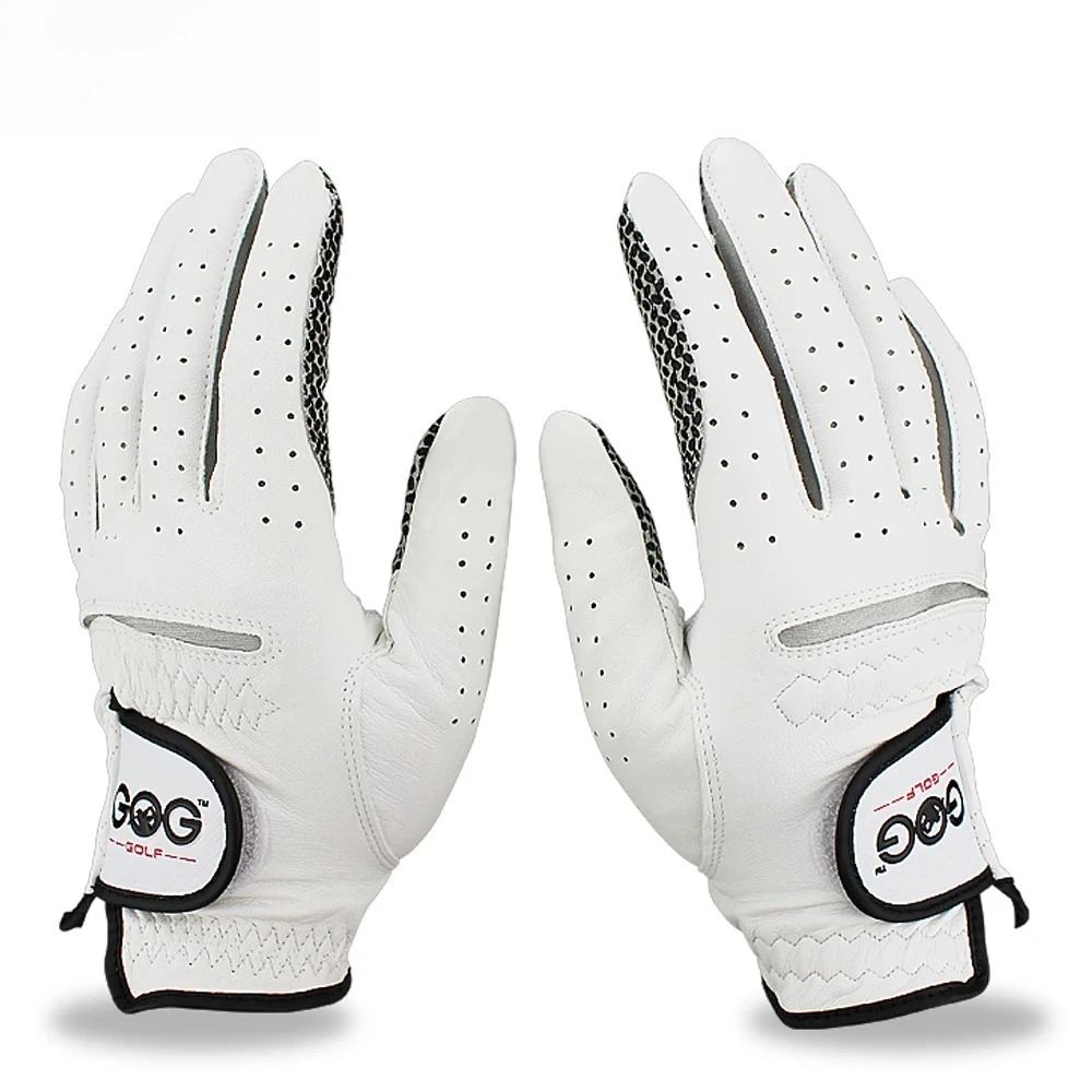 1개 골프 장갑 남성용 카브레타 가죽 왼손/오른손 미끄럼 방지 입자 부드럽고 통기성 있는 남성용 골프 장갑