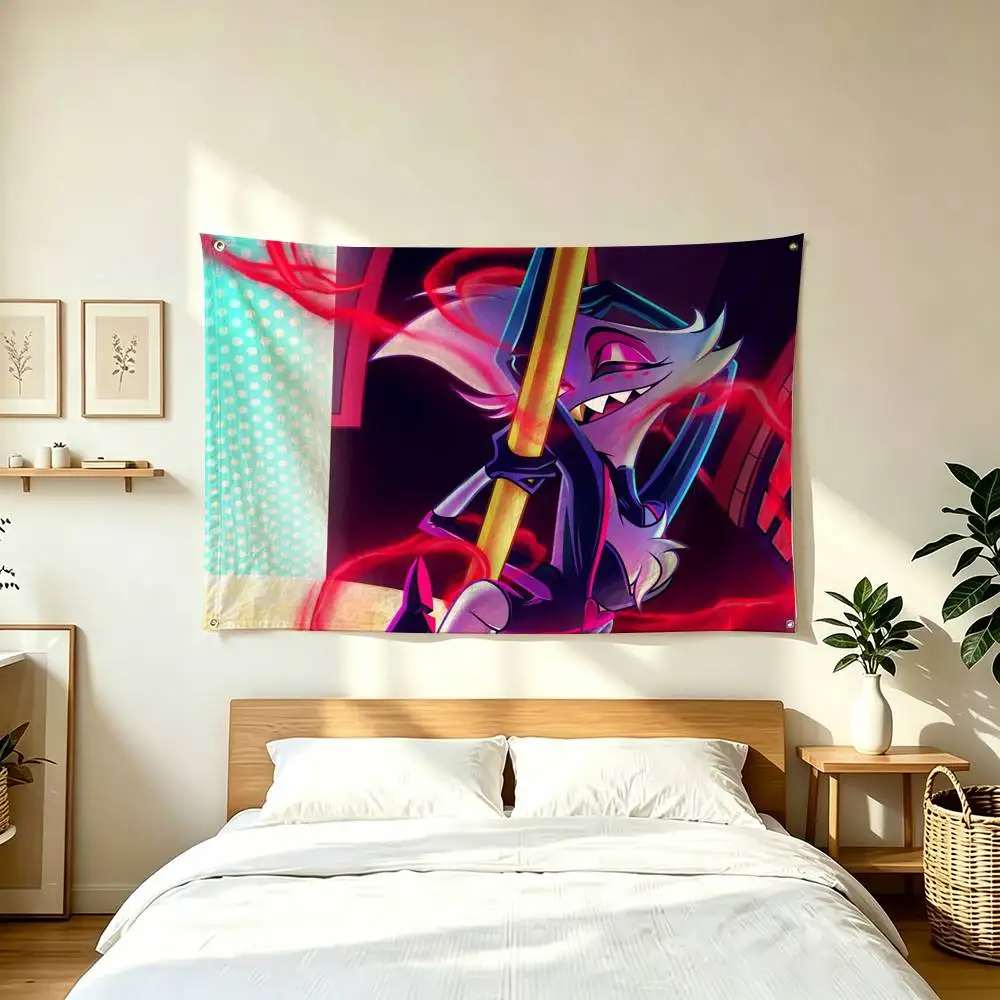 A-Angel Dust Hazbin Hotel  Flags Wall Hanging Tapestry Outdoor Garage Room Decorative flag Background Blanket
