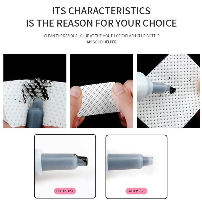 ممسحة غراء رموش خالية من الوبر من مادة الجل من الورق من أجل تنظيف شهر #5