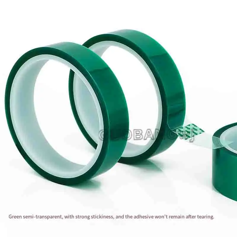 PET Film Tape 15 20 25 30 40 50 60 80 100mm Green High Temperature Heat Resistant PCB SMT Plating Insulation Protection 33/66M