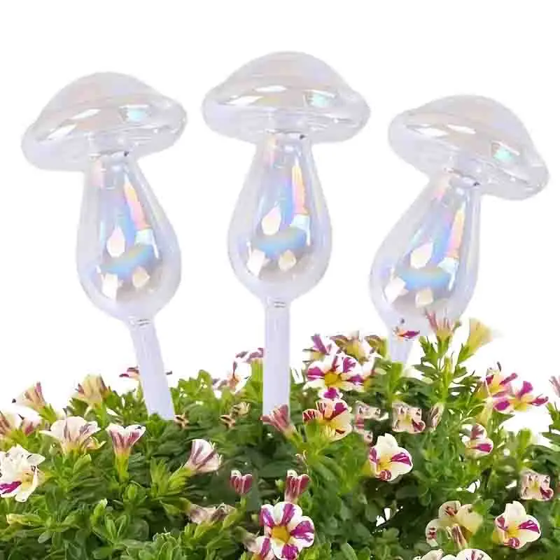 1/2PCS Glass Straw Automatic Plant Watering Bulbs Self Watering Mushroom Water Device Drip Irrigation System Home Garden Tools