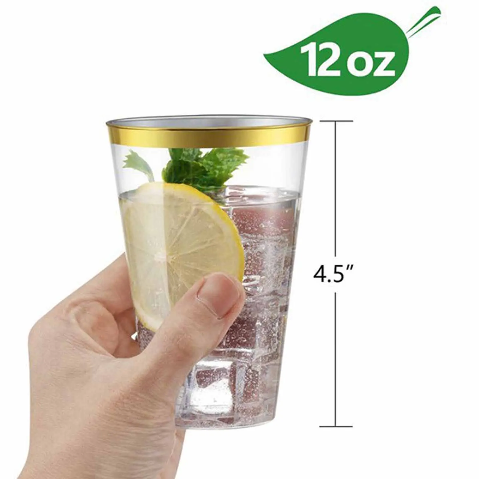 

100 шт. пластиковые стаканчики 12 унций прозрачные пластиковые стаканы стаканы серебряные стаканчики с оправой необычные одноразовые свадебные стаканчики элегантные чашки для вечеринок