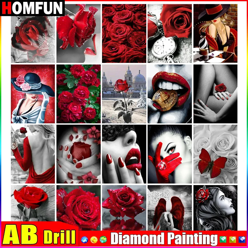 HOMFUN AB pittura diamante 5d fai da te \