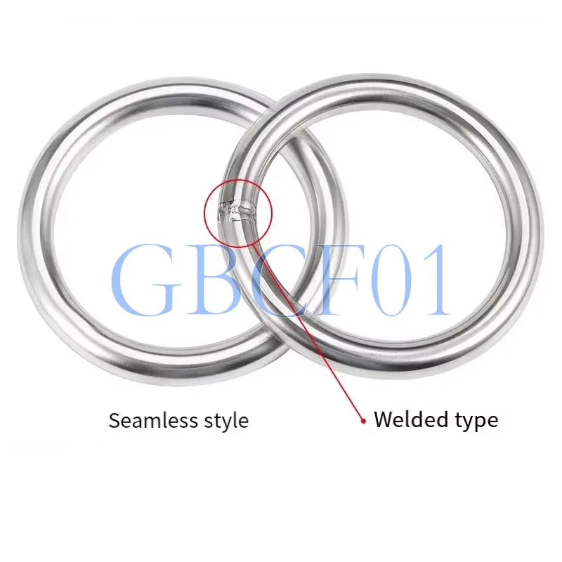 M3M4-M12 Heavy Duty Welded Round Rings Smooth Solid O Ring For Rigging Marine Boat Hammock Yoga Hanging Ring 304 Stainless Steel