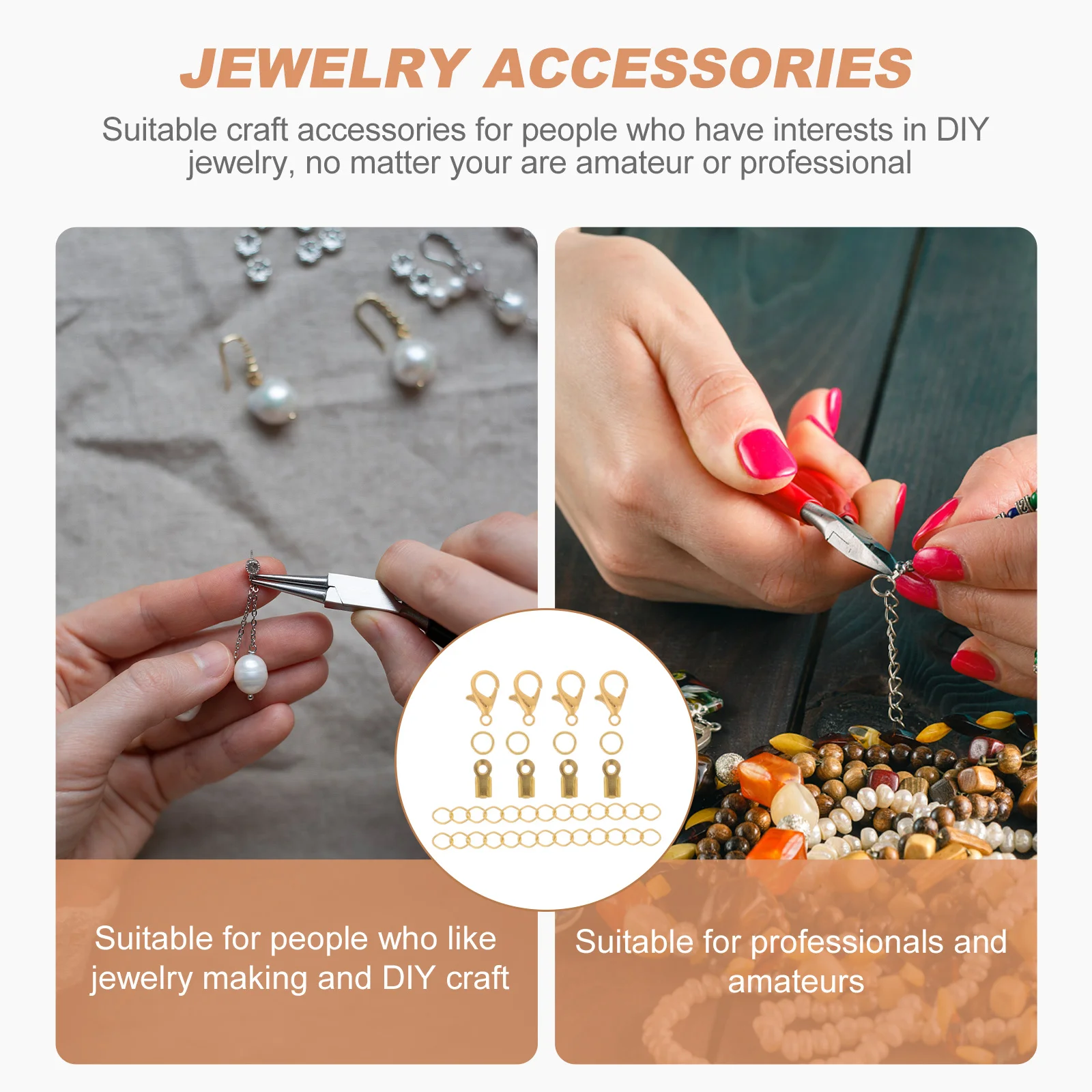 1 Set Jewelry Clasps Kit Iron Material Rustproof Durable Lobster Buckle For Diy Bracelet Necklace Craft Making Jump Rings Crimp