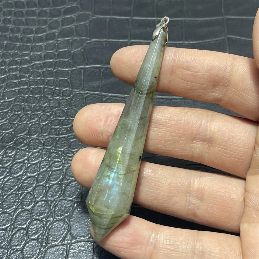 Natural crystal elongated stone 12 faceted multi-sided staff single-pointed pillar spirit pendulum crystal column