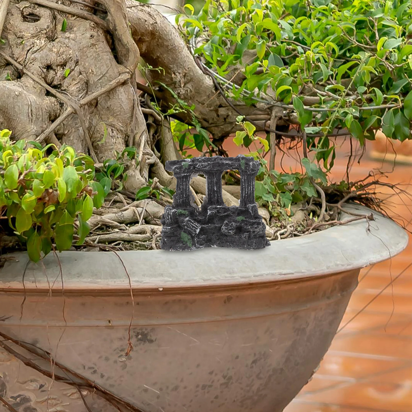 

Resin Roman Column Aquarium Decoration Ancient Three Column Stable Fish Tank Betta Fish Tank Hideout Ornament Aquarium Cave