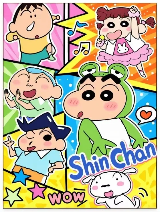Oil Painting By Numbers Handmade DIY Crayon Shin-chan Shinnosuke Canvas Art Wall Decor for Room Gift Frameless