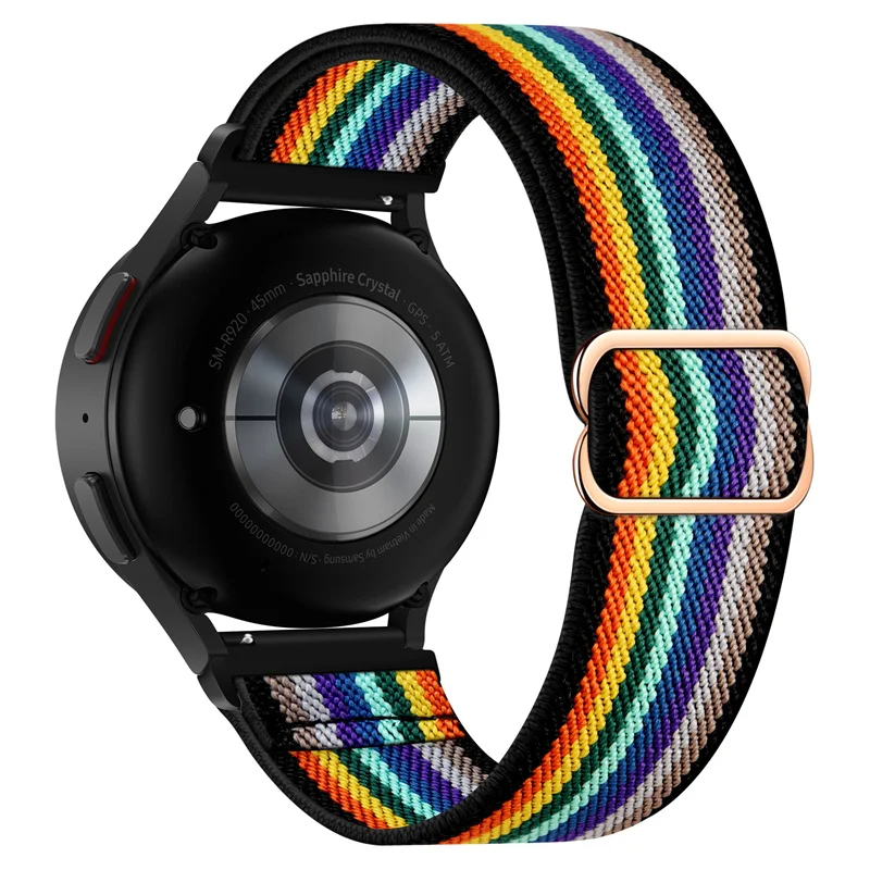 Elastic Shiny strap For Samsung Galaxy Watch 6/5/pro/3/4/classic/Active 2 20mm/22mm Bohemian Pride bracelet Huawei GT 3-2e band