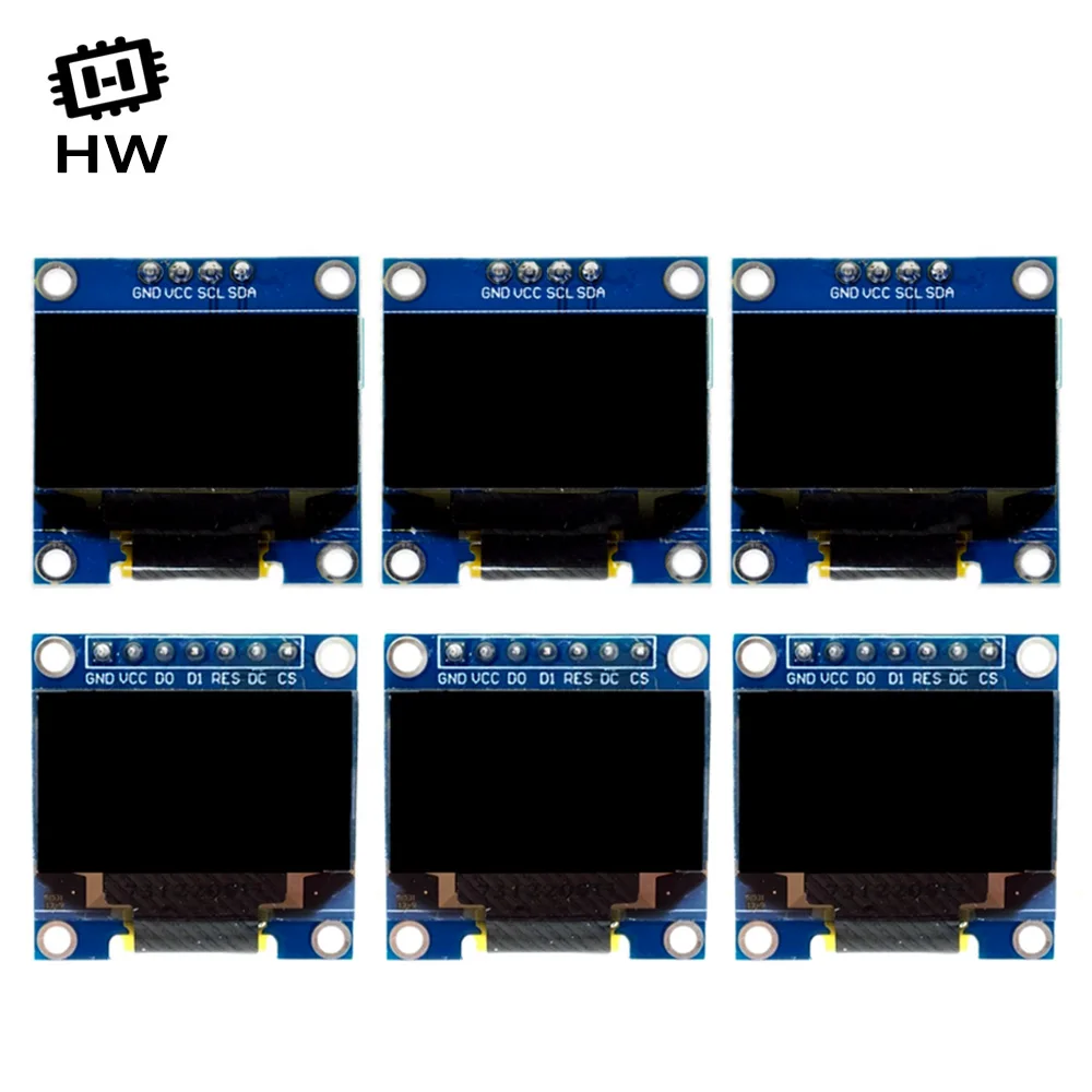 0.96 Inch OLED IIC Serial White Display Module 128X64 I2C SSD1306 12864 LCD Screen Board GND VCC SCL SDA 0.96" for Arduino Black