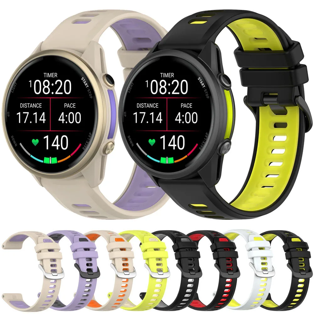 Zweifarbiges Silikonarmband für Garmin Forerunner 970 965 955 265 255 Offizielles austauschbares Armband für Garmin Forerunner 570 47 mm