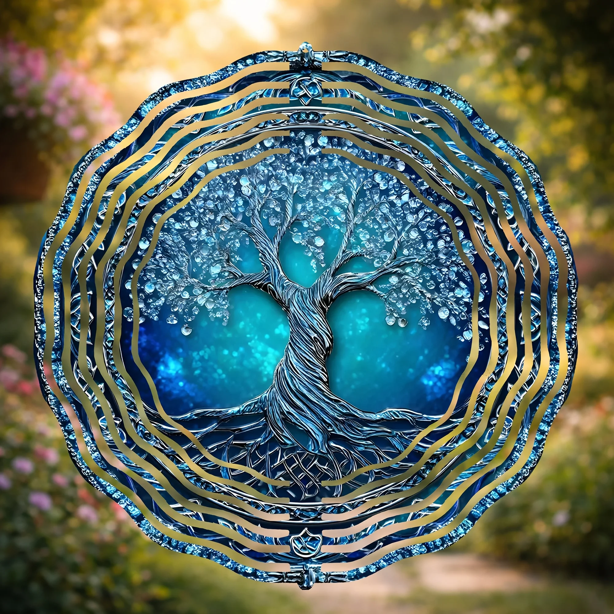 CIFBUY Mystical Blue Tree of Life Aluminum Wall Art Waterproof Fade Resistant Metal Wall Decor for Living Room Bedroom Patio