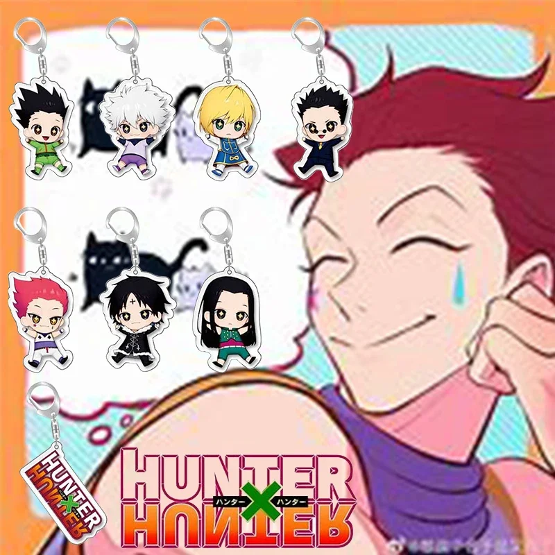 Full Time Hunter Gon Freecss Anime Character Action Keychain Acrylic Student Couple Backpack Decoration Car Key Children's Gifts