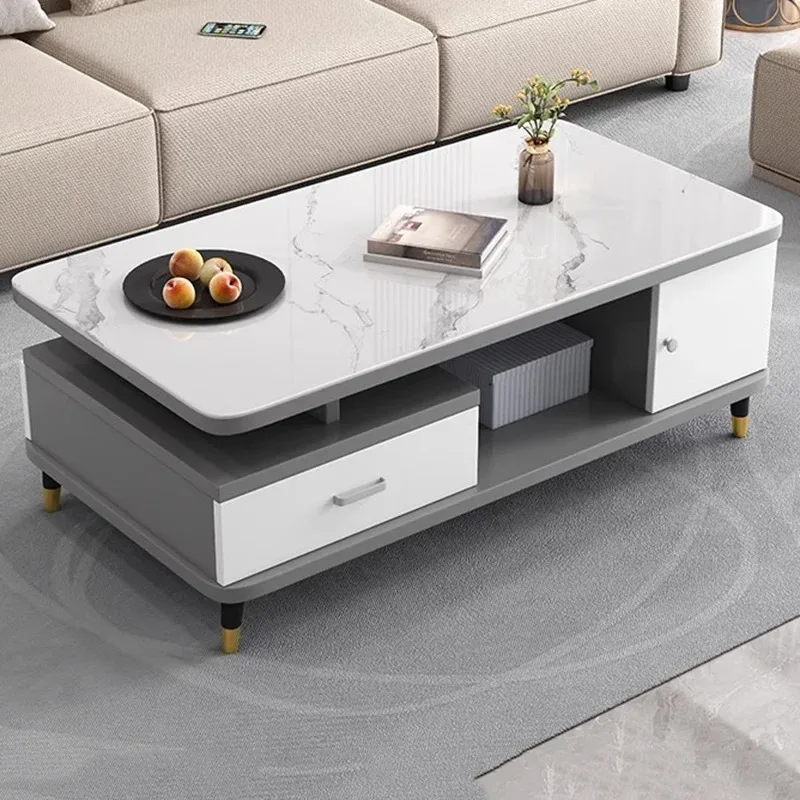 Aesthetic Decoration Coffee Table Modern Storage Drawers Living Room Standing Side Table Moving Kaffee Tische Home Products
