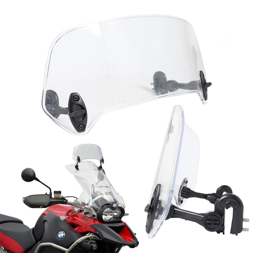 Universal Motorcycle Windshield Extension Adjustable Spoiler Clamp-On Windscreen Deflector Suitable For All Motorcycle Models