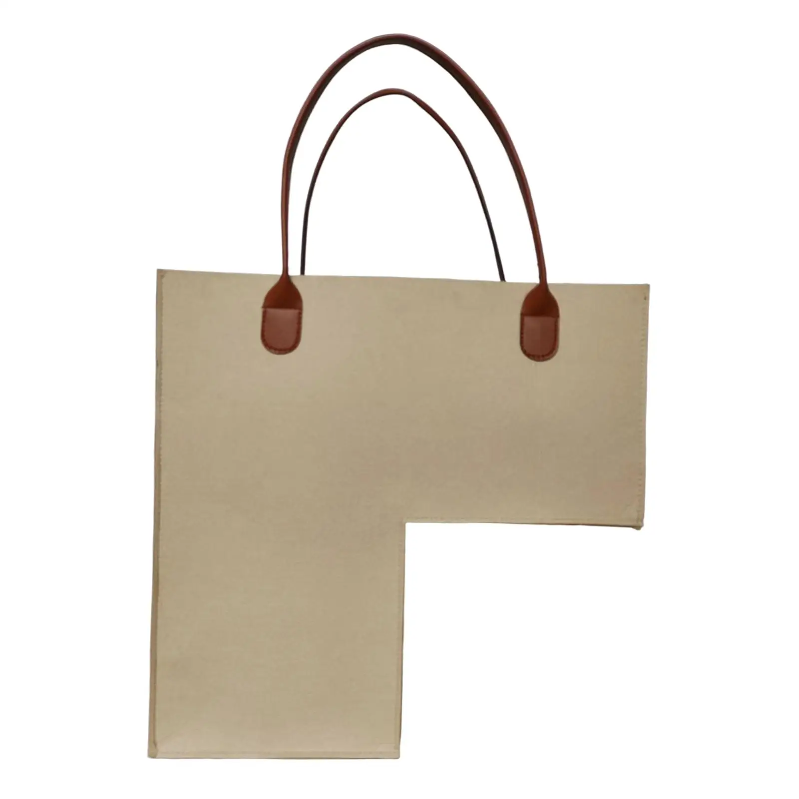 Stair Basket 4mm Premium Felt with Leather Handles for Carpeted Home and Office
