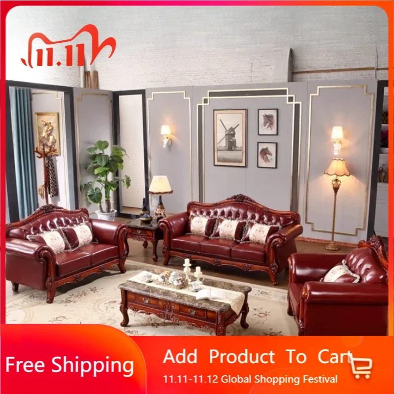 

Nordic Europe Living Room Sofa Genuine Leather Solid Wood Living Room Sofa Modern Bedroom Puff Trendy Divano Trendy Furniture