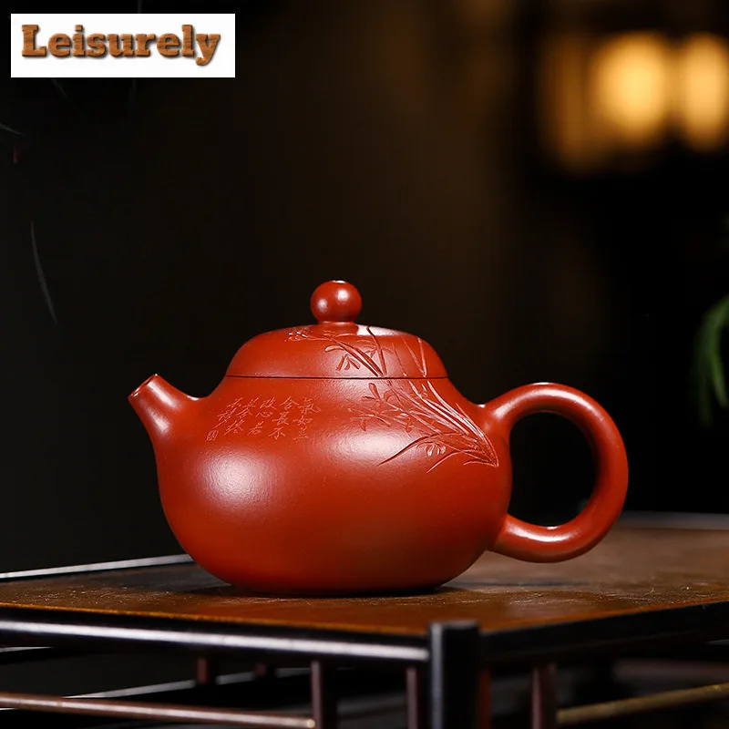 190ml Boutique Yixing Purple Clay Teapots Handmade Orchid Wendan Pot Raw Ore Dahongpao Mud Kettle Chinese Zisha Teaset Tableware