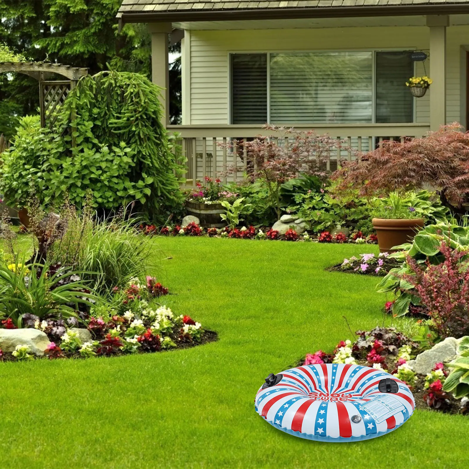 

1Pcs Inflatable Snow Tube Thickened PVC Winter Outdoor Sliding Cushion for Kids Adults High Wear Resistance Low Temperature