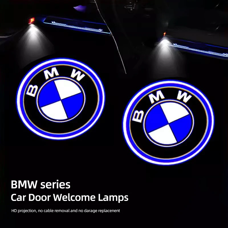 2Pcs Car Emblem Welcome Lights Auto Door Projector Lamps Accessories For BMW E36 E64 E85 E60 F10 F30 F36 F32 F82 F83 F07 Z4 X3