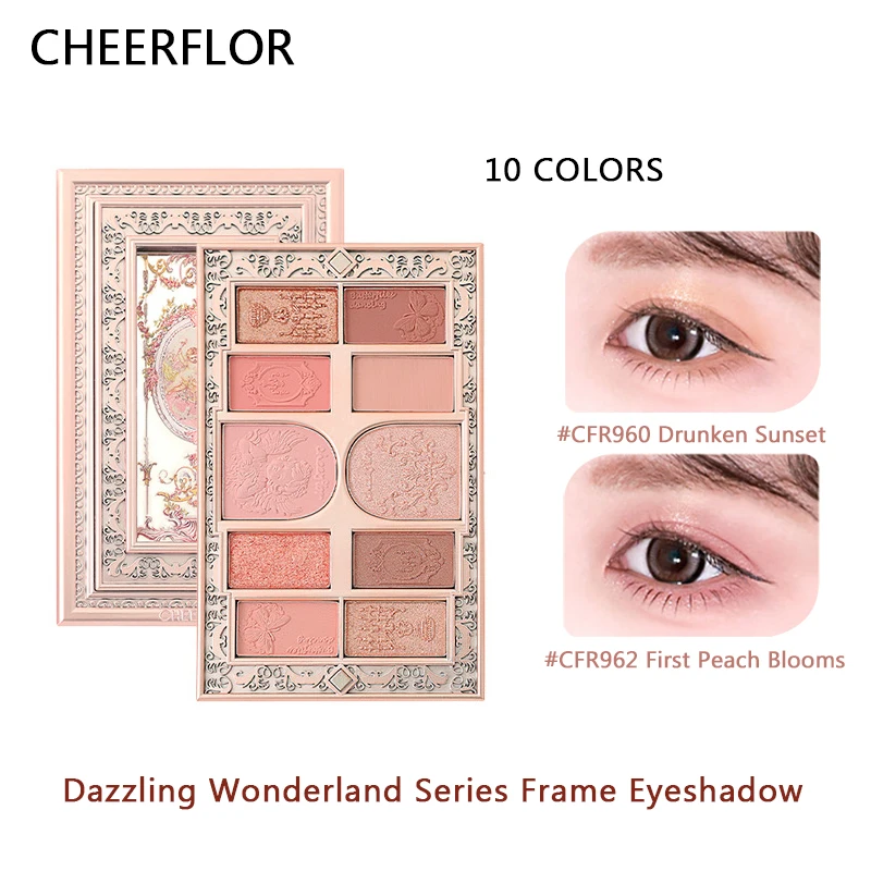 Cheerflor Embossed Eyeshadow Palette Matte Shimmer Nude Earth Tone Daily Waterproof Long Lasting Pigmented Multicolor Eye Makeup