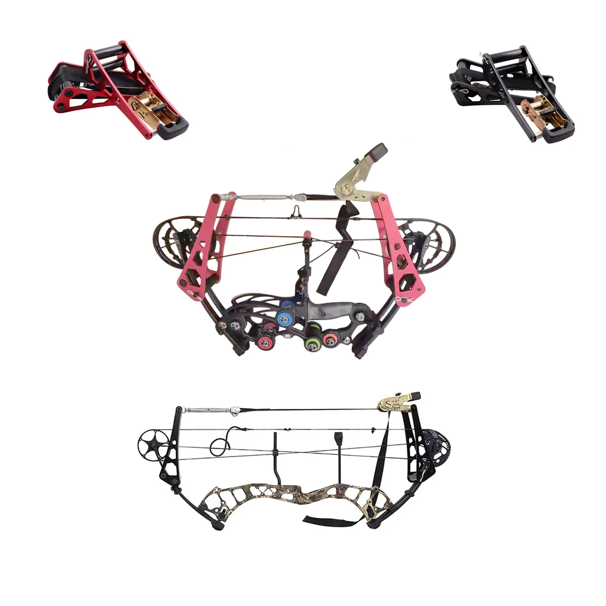 Portable Handheld Compound Bow Press String Changer - Adjustable Full Split Ratchet Bow Opener Archery Shooting Accessory