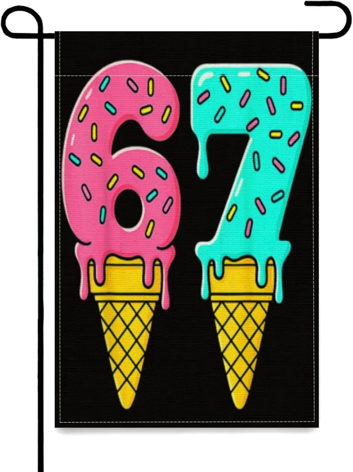 Baseball Drip Ice Cream 67 Baseball Lifestyle 101 Garden Flag,Vintage Style House Flag 12x18 Inch for Porch, Garden, or Farm SSL